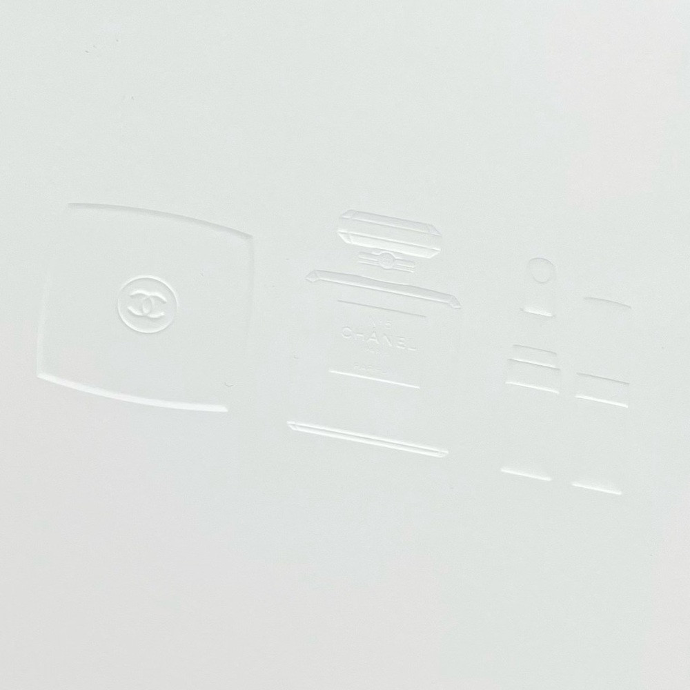 Chanel white embossed blank note card